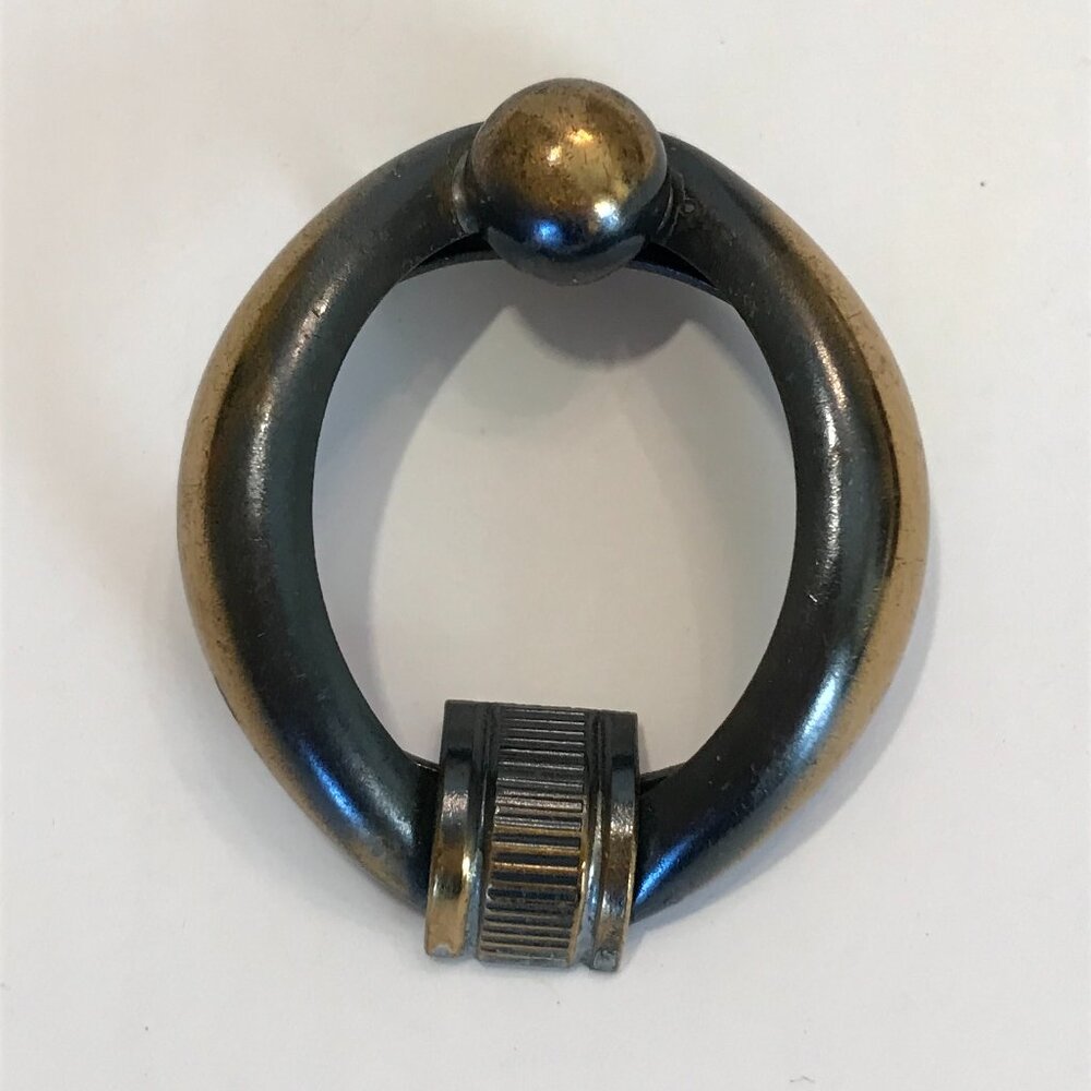 Vintage Bronze & Copper-Toned Door Knocker Brooch